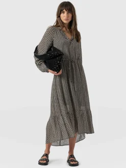 Outlet Saint and Sofia Evelyn High Low Dress - Monochrome Wave