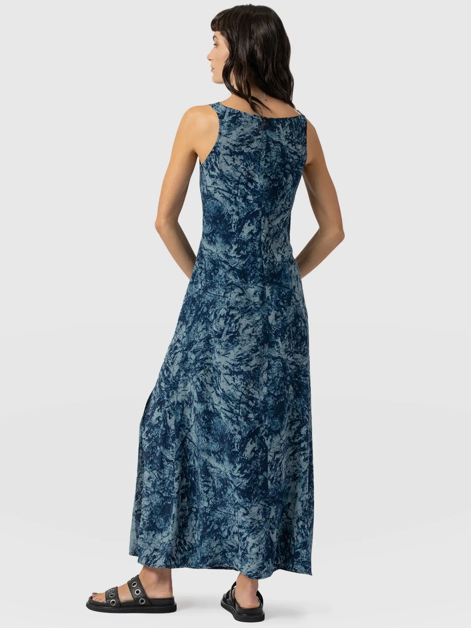 New Saint and Sofia Faye Cowl Neck Dress - Blue Marble