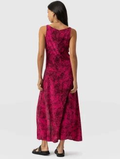 Best Saint and Sofia Faye Cowl Neck Dress - Pink Marble