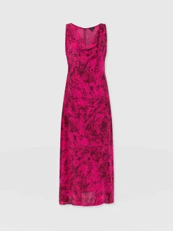 Best Saint and Sofia Faye Cowl Neck Dress - Pink Marble