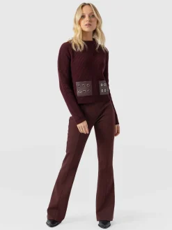Hot Saint and Sofia Fearne Flare Legging - Maroon