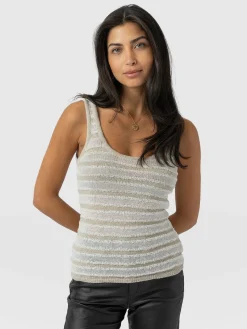 Outlet Saint and Sofia Fearne Knit Cami - Cream Stripe