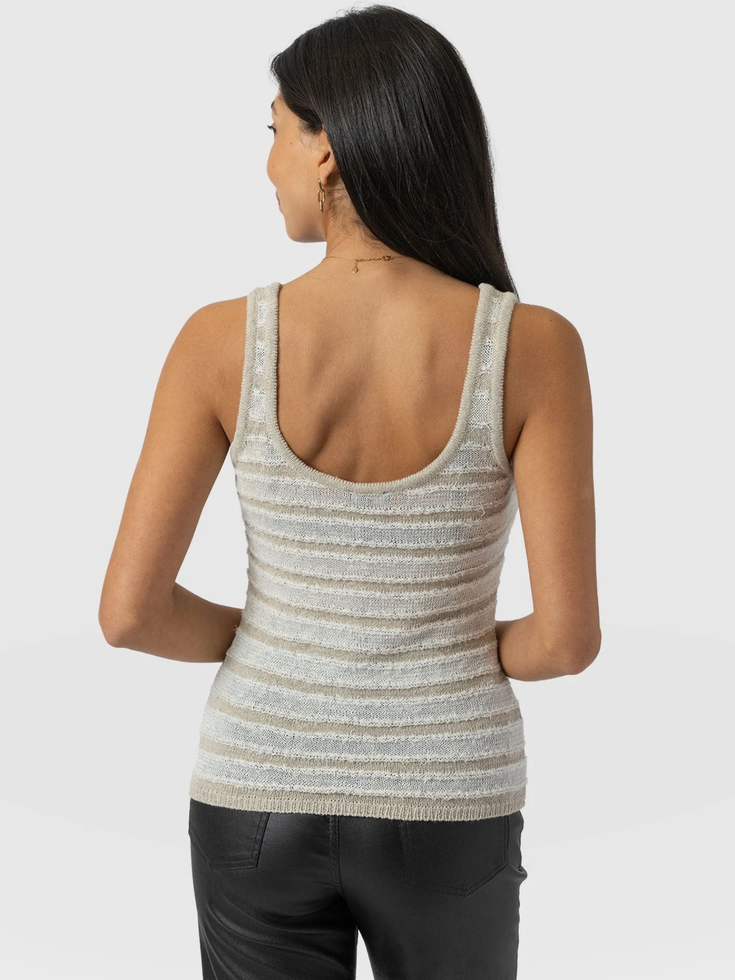 Outlet Saint and Sofia Fearne Knit Cami - Cream Stripe