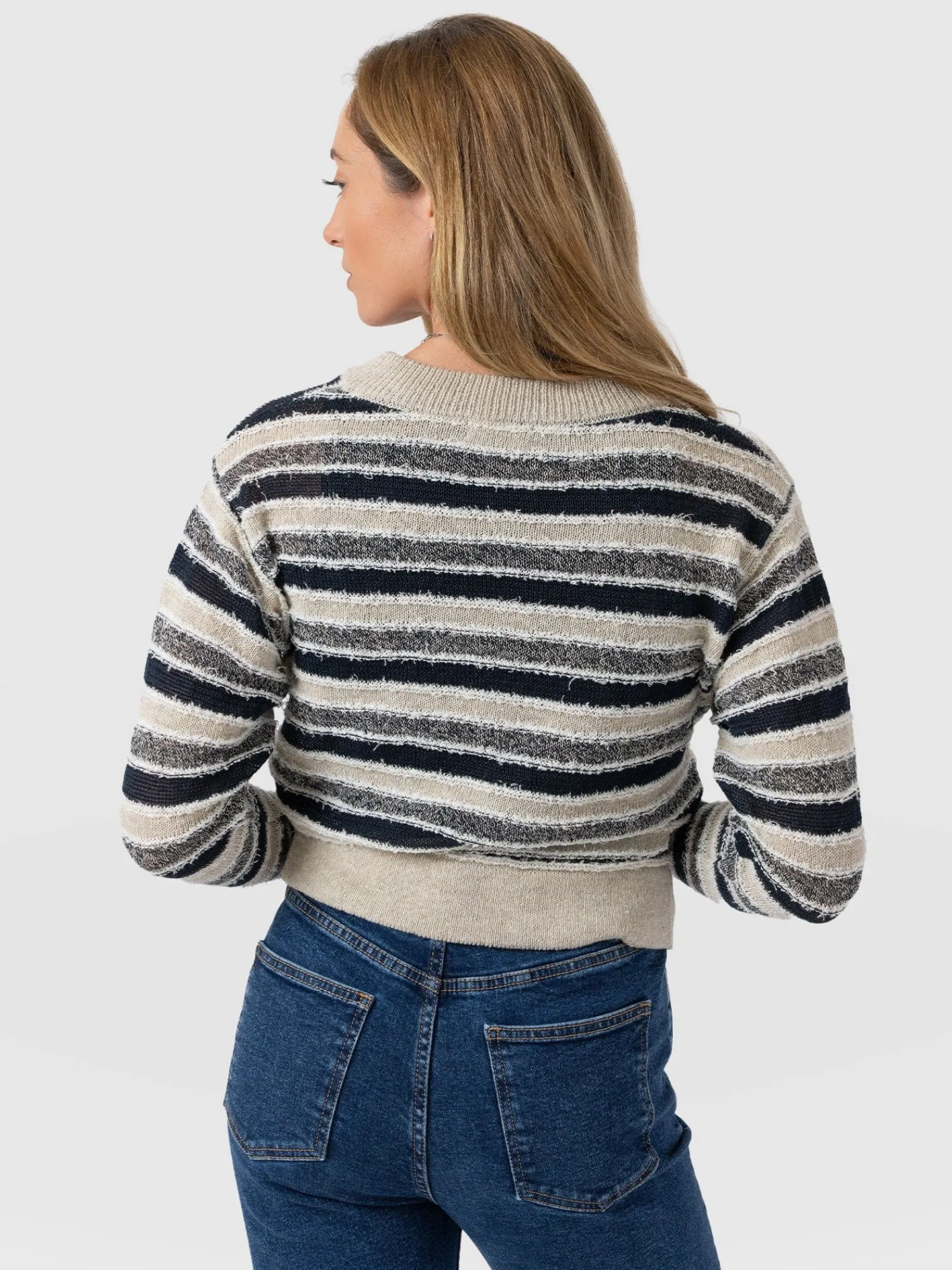 Sale Saint and Sofia Fearne Knit Cardigan - Blue Stripe