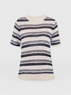 Fashion Saint and Sofia Fearne Knit Tee - Blue Stripe