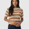 Hot Saint and Sofia Fearne Knit Tee - Rust Stripe