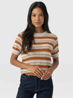 Hot Saint and Sofia Fearne Knit Tee - Rust Stripe