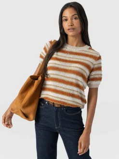 Hot Saint and Sofia Fearne Knit Tee - Rust Stripe