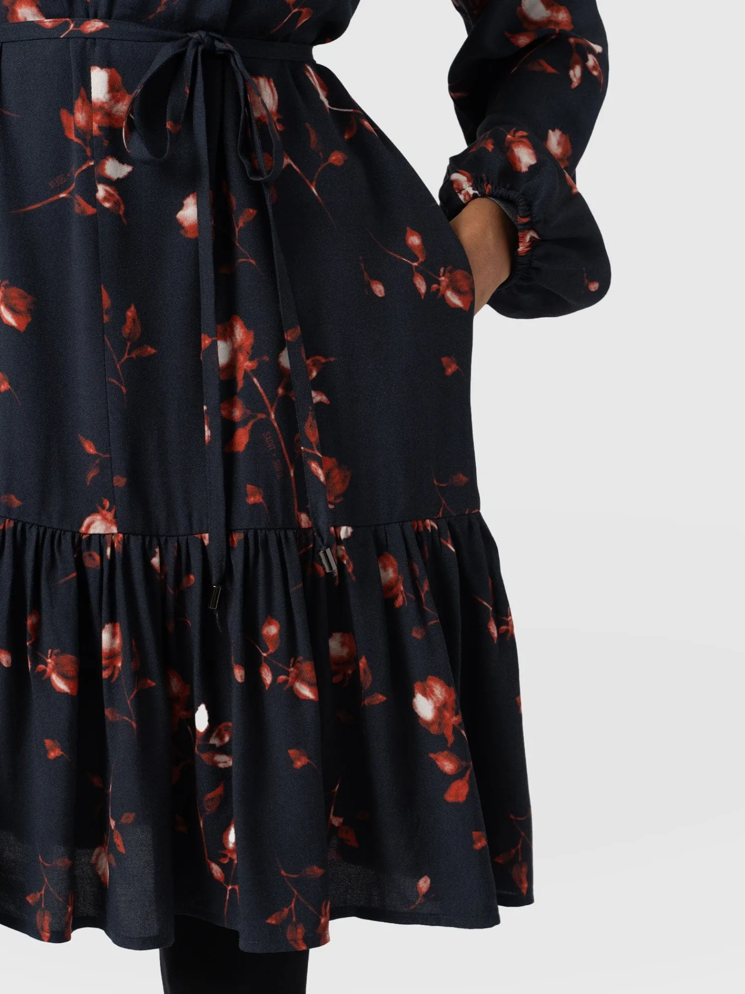 Sale Saint and Sofia Fia Mini Tiered Dress - Dark Roses