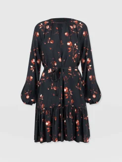 Sale Saint and Sofia Fia Mini Tiered Dress - Dark Roses