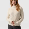 Clearance Saint and Sofia Glen Cable Knit Sweater - Cream