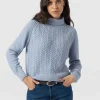 New Saint and Sofia Glen Cable Knit Sweater - Pale Blue