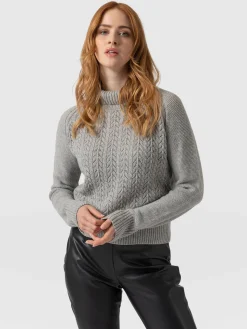Hot Saint and Sofia Glen Cable Knit Sweater - Grey