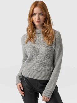 Hot Saint and Sofia Glen Cable Knit Sweater - Grey
