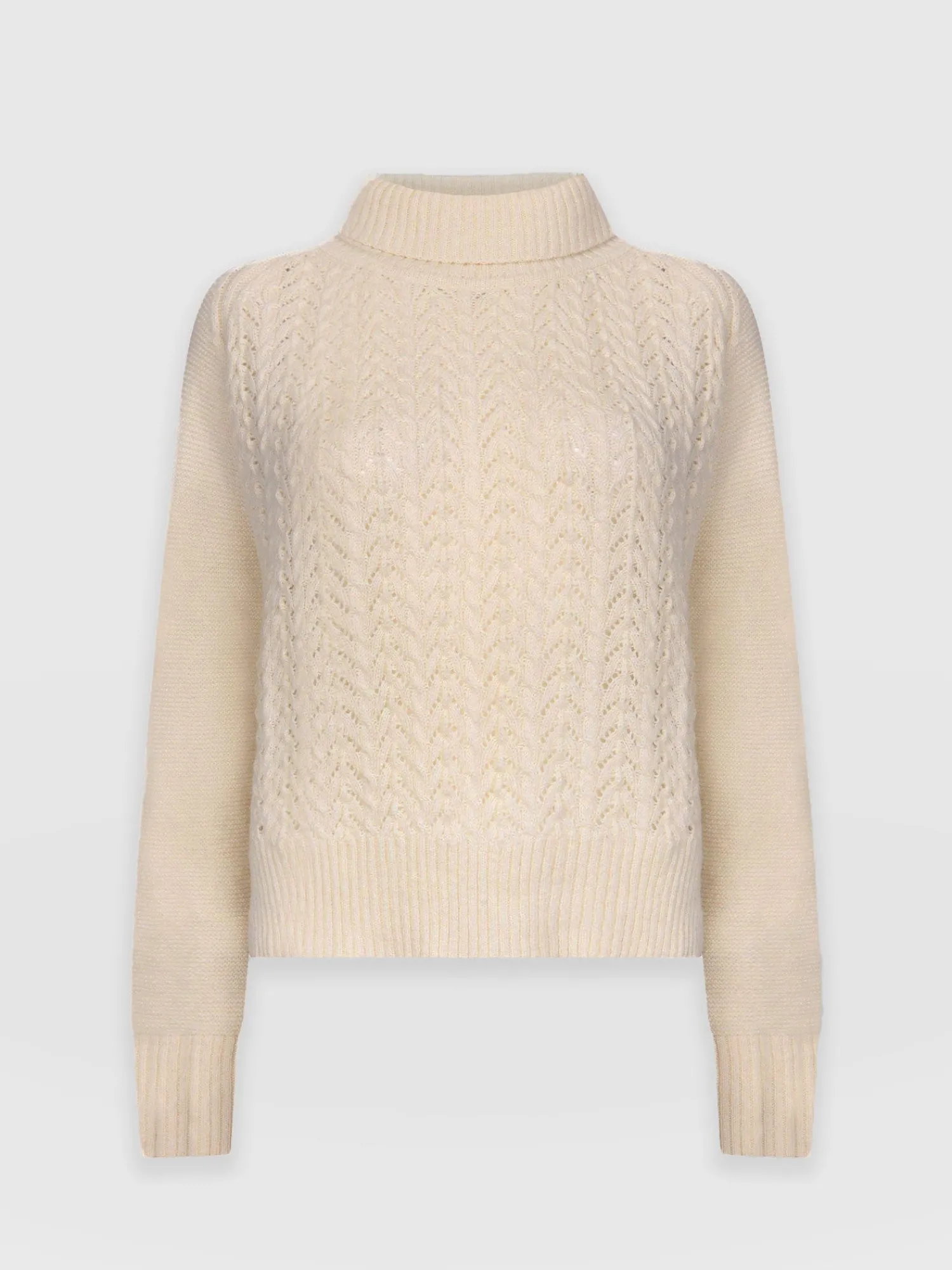 Clearance Saint and Sofia Glen Cable Knit Sweater - Cream