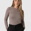 Sale Saint and Sofia Glen Crew Neck Tee - Coco