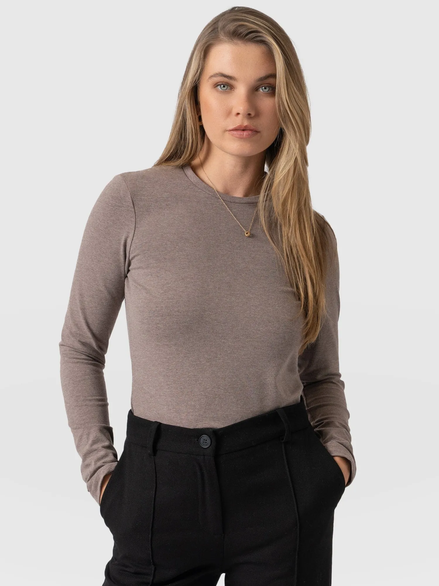 Sale Saint and Sofia Glen Crew Neck Tee - Coco