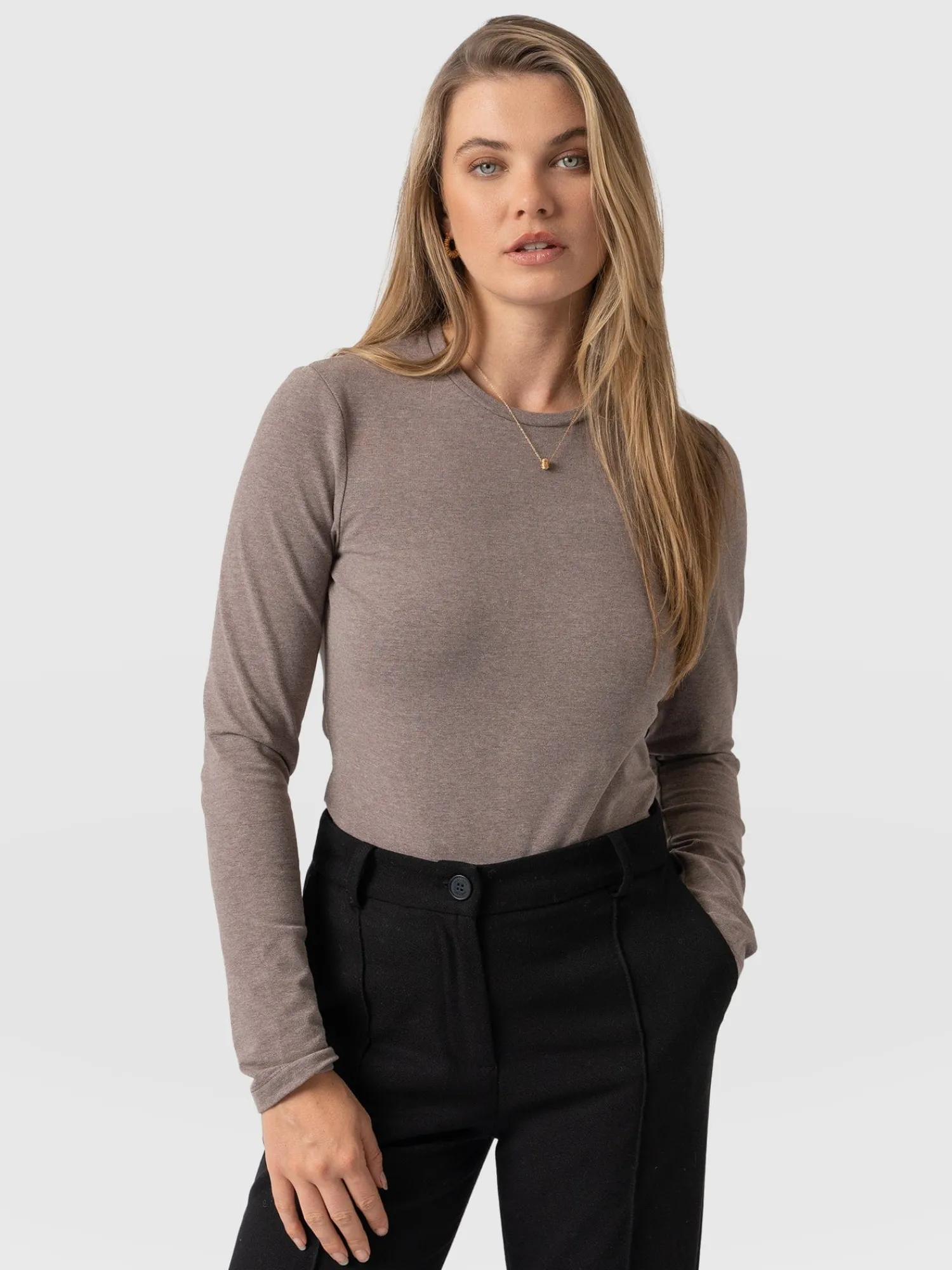 Sale Saint and Sofia Glen Crew Neck Tee - Coco