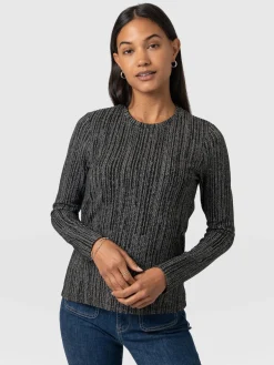 New Saint and Sofia Glen Crew Neck Tee - Grey/Black