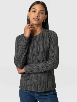 New Saint and Sofia Glen Crew Neck Tee - Grey/Black