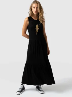 Sale Saint and Sofia Greenwich Dress - Black Rock n Roll