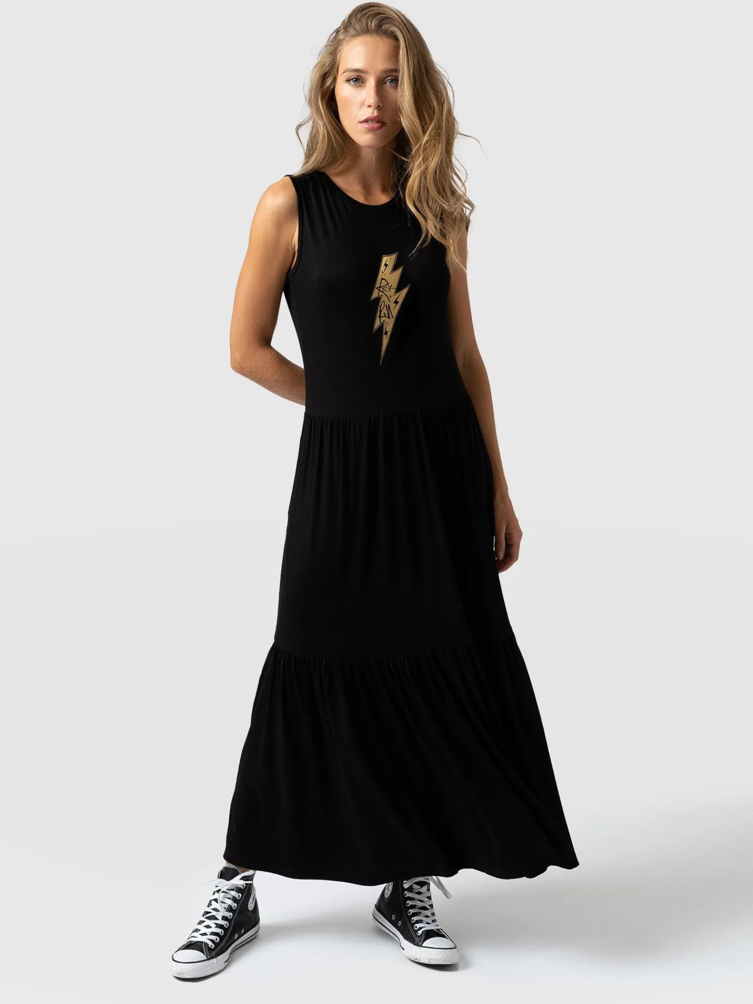 Sale Saint and Sofia Greenwich Dress - Black Rock n Roll