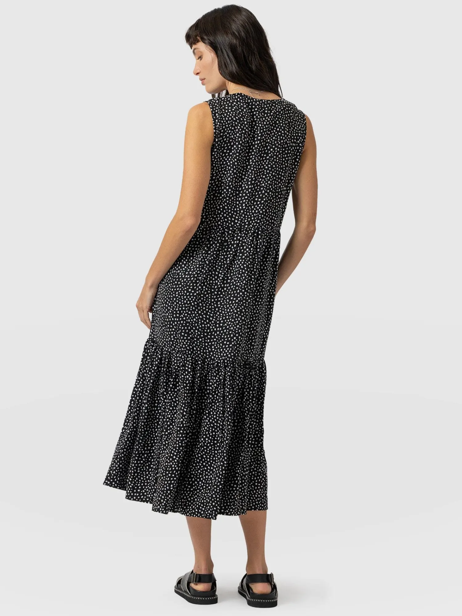 Discount Saint and Sofia Greenwich Dress - Black Spot Tencel