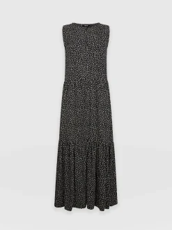 Discount Saint and Sofia Greenwich Dress - Black Spot Tencel