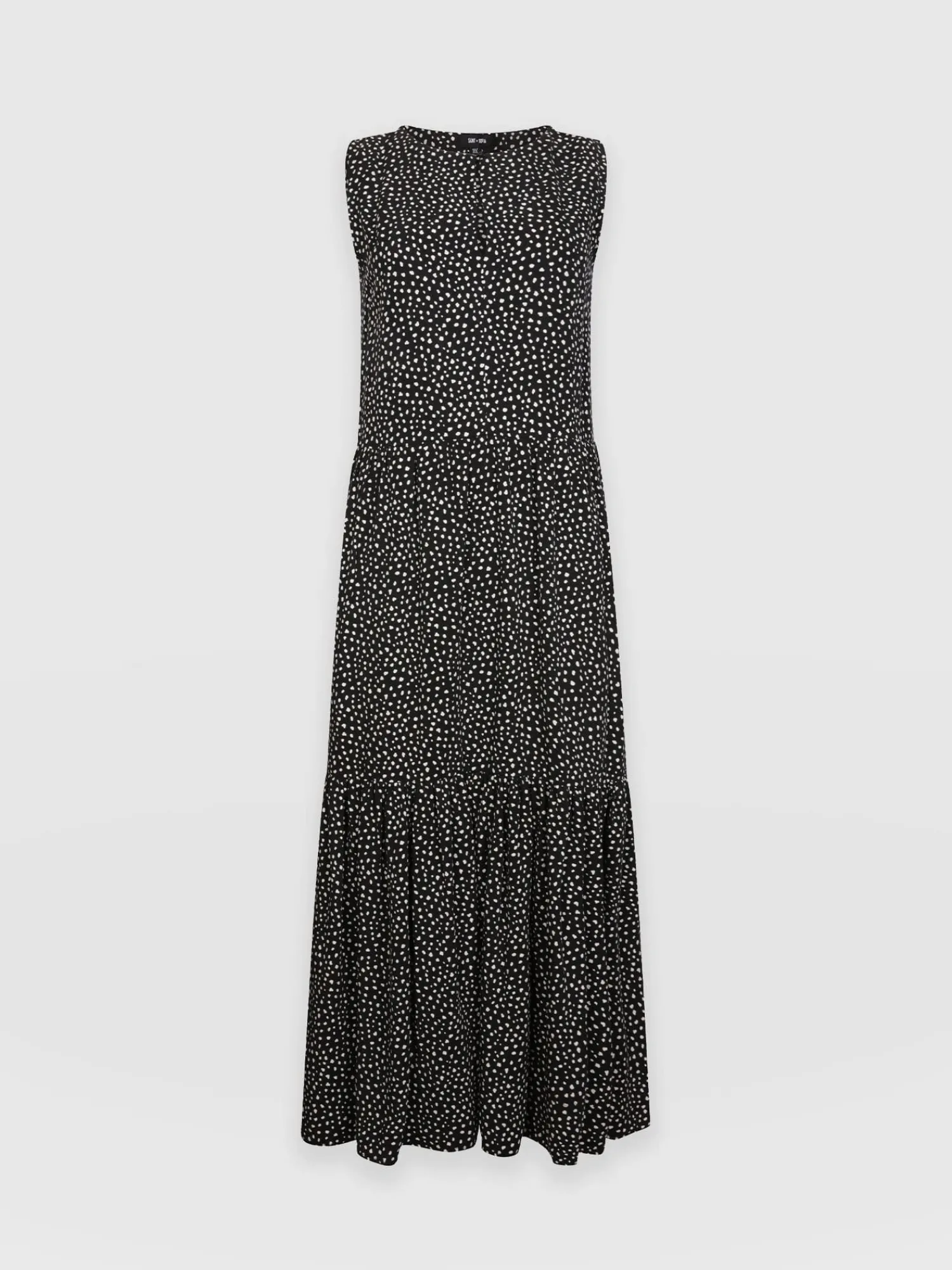 Discount Saint and Sofia Greenwich Dress - Black Spot Tencel