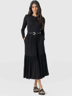 New Saint and Sofia Greenwich Dress Long Sleeve - Black