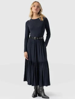 Online Saint and Sofia Greenwich Dress Long Sleeve - Navy