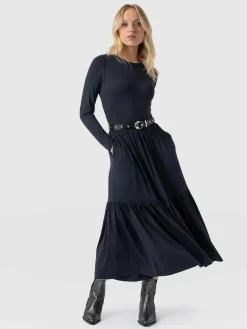 Online Saint and Sofia Greenwich Dress Long Sleeve - Navy