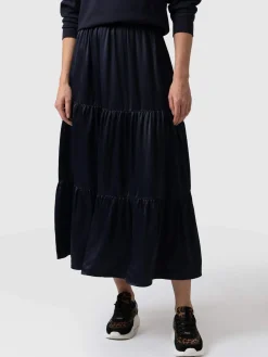 Sale Saint and Sofia Greenwich Skirt - Navy Viscose