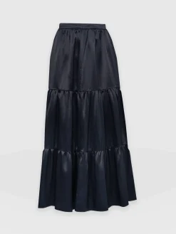 Sale Saint and Sofia Greenwich Skirt - Navy Viscose