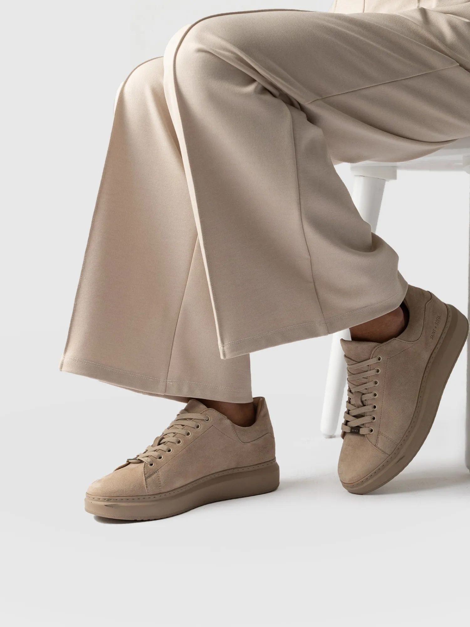 Clearance Saint and Sofia Hampstead Sneaker - Camel Suede