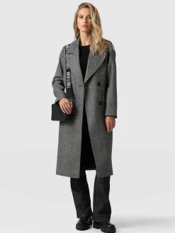 Discount Saint and Sofia Hampton Coat - Monochrome Chevron