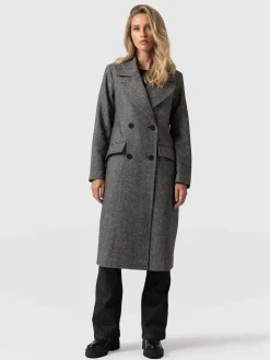 Discount Saint and Sofia Hampton Coat - Monochrome Chevron