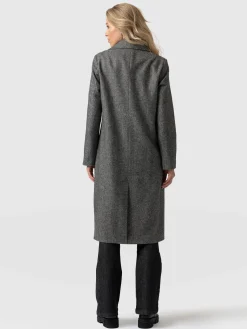 Discount Saint and Sofia Hampton Coat - Monochrome Chevron