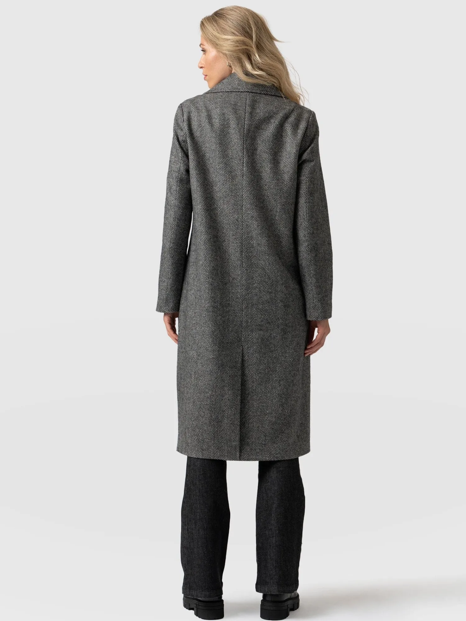 Discount Saint and Sofia Hampton Coat - Monochrome Chevron