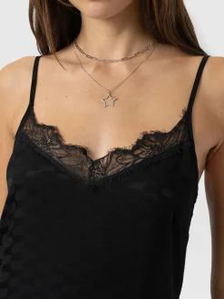 Hot Saint and Sofia Harper Lace Cami Dress - Black Jacquard