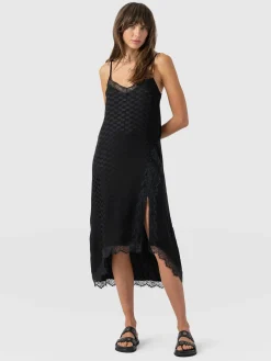 Hot Saint and Sofia Harper Lace Cami Dress - Black Jacquard