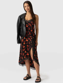 Fashion Saint and Sofia Harper Lace Cami Dress - Red Aurora