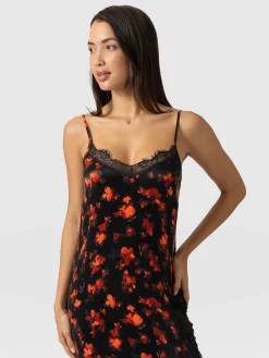 Fashion Saint and Sofia Harper Lace Cami Dress - Red Aurora