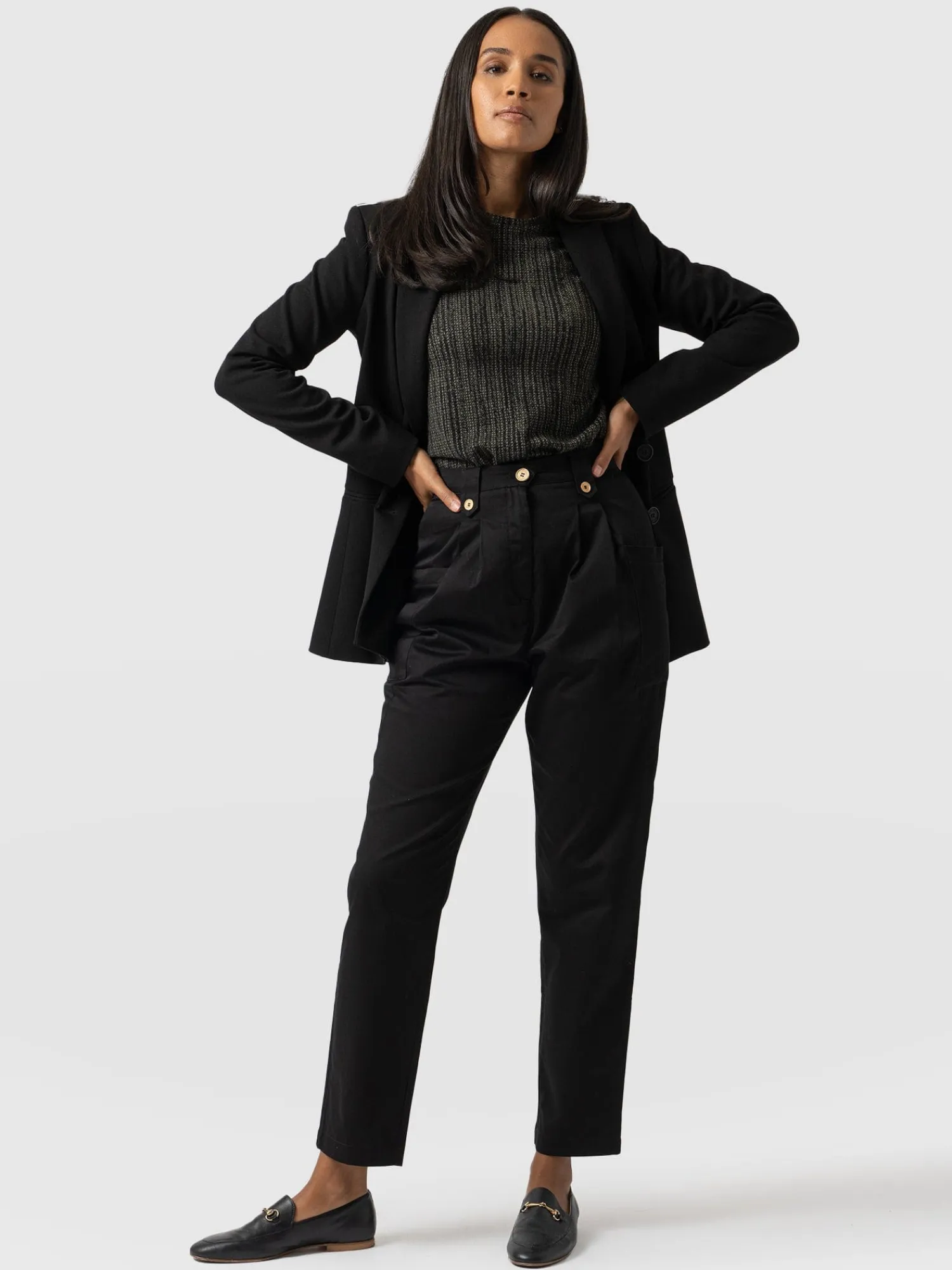 Online Saint and Sofia High Waisted Cargo Pant - Black