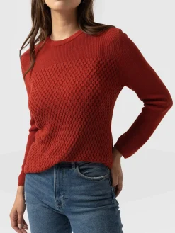 Online Saint and Sofia Honeycomb Rib Sweater - Amber