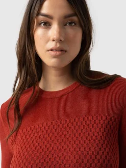 Online Saint and Sofia Honeycomb Rib Sweater - Amber