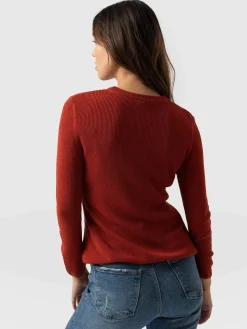 Online Saint and Sofia Honeycomb Rib Sweater - Amber