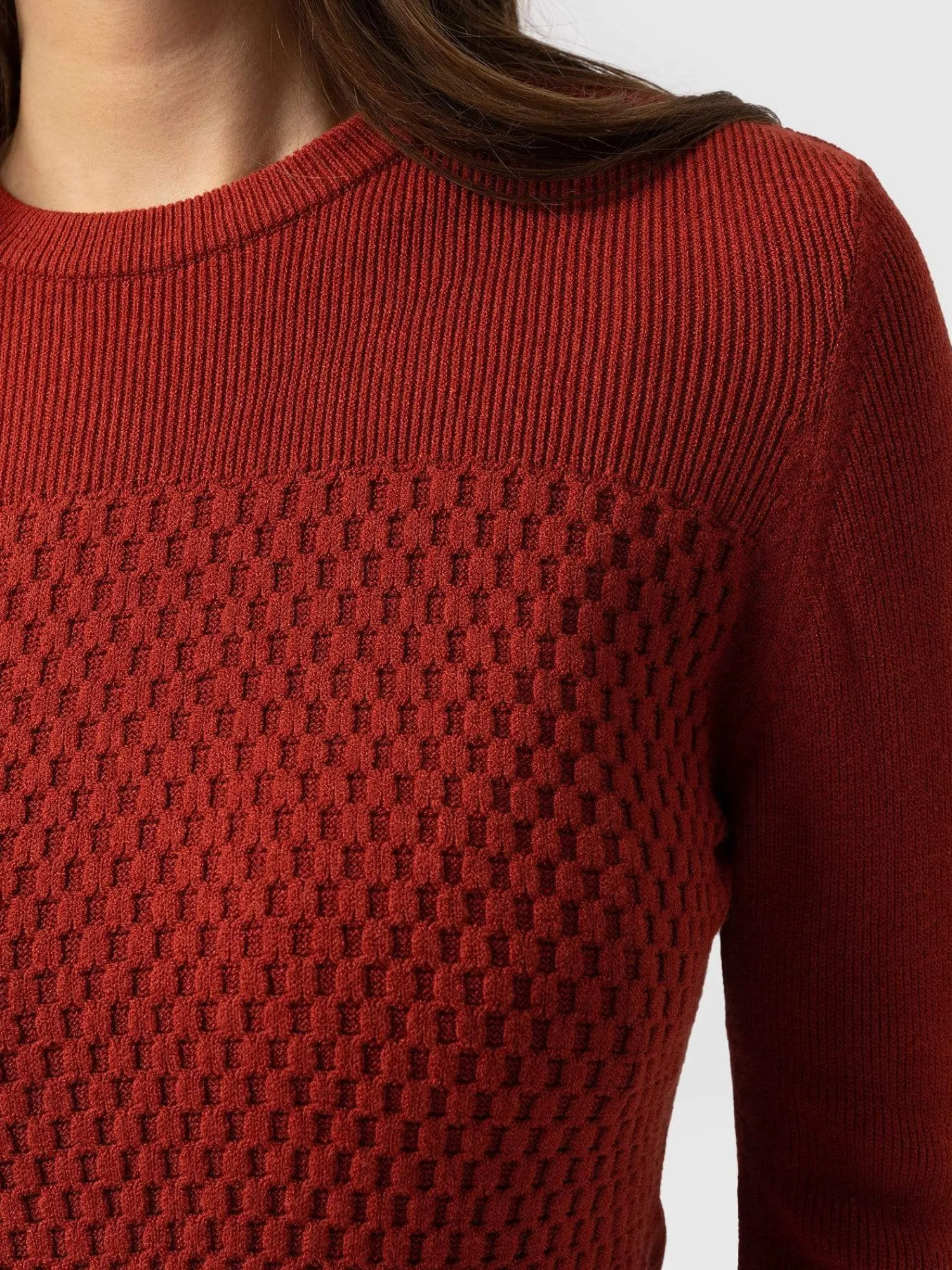 Online Saint and Sofia Honeycomb Rib Sweater - Amber