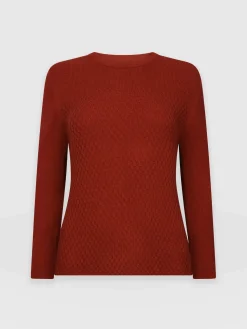Online Saint and Sofia Honeycomb Rib Sweater - Amber