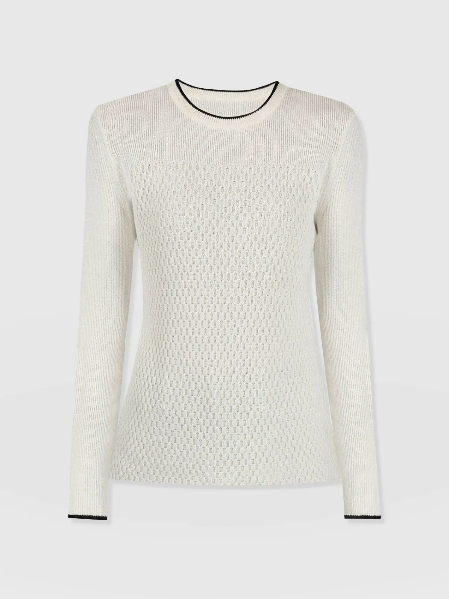 Discount Saint and Sofia Honeycomb Rib Sweater - Cream